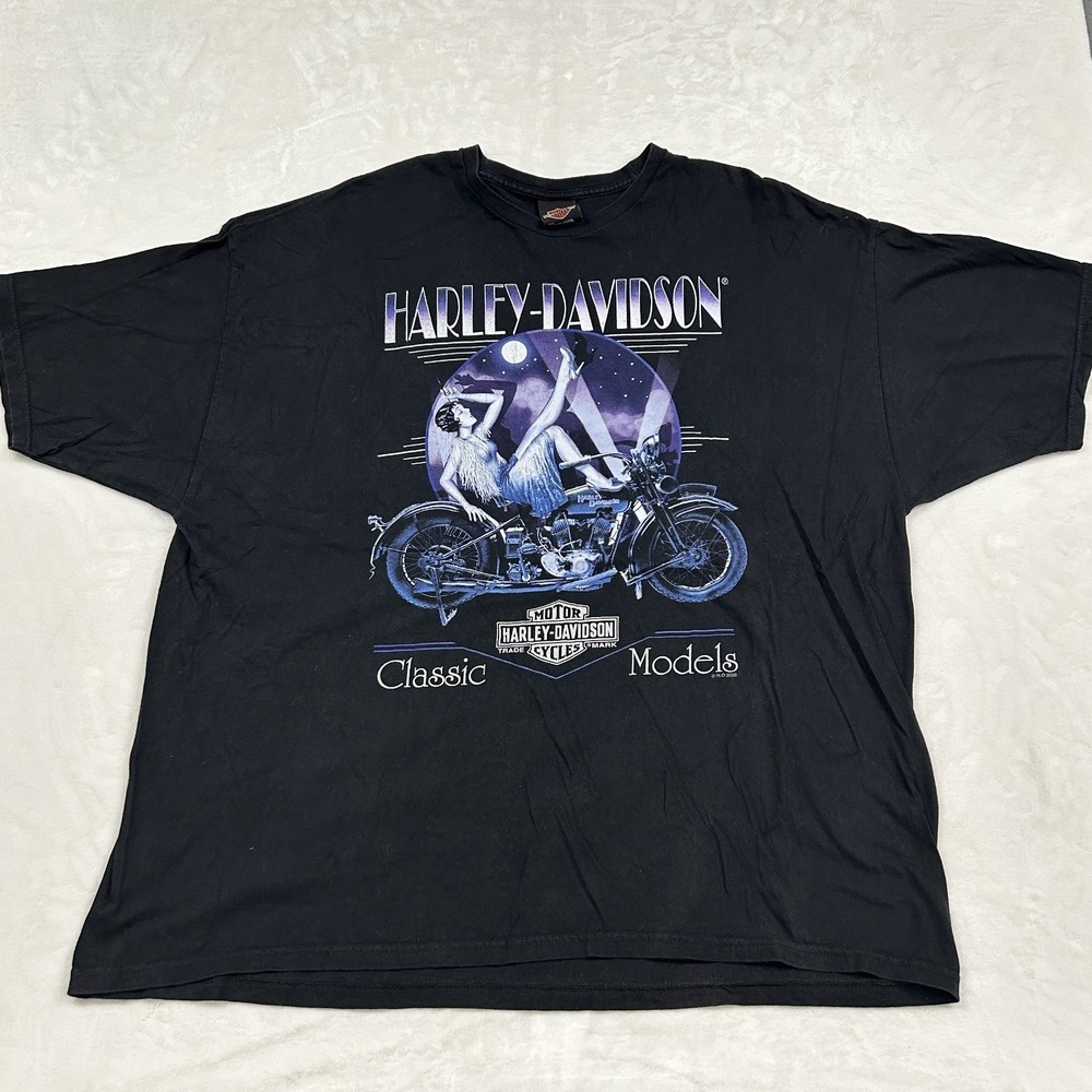 Harley-Davidson Graphic T-Shirt Mens 3XL Black Classic Models Bahamas Pinup Girl
